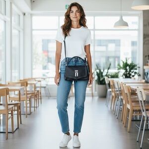 NWT $400 CLIPS Leather Bag Made in Italy